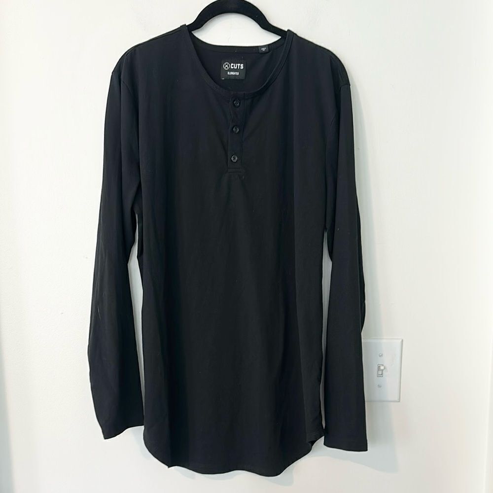 CUTS AO Longsleeve Henley Curve-Hem Henley XL